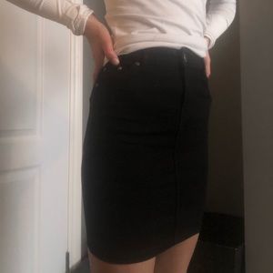black jean mini-skirt